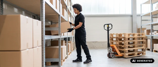 Lager der PIQO Group mit Reinigungsmaterial